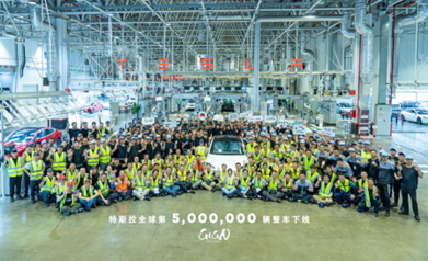 特斯拉全球第500万辆整车下线!是来自上海超级工厂的model3焕新版!
